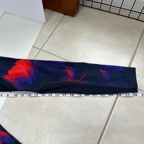 Athleta Leggings Tights Electro Cobalt Orange Crop Yoga Workout XS #153850-01 - Picture 8 of 8